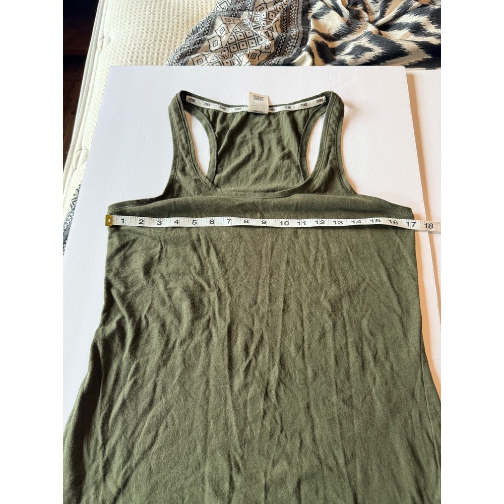 Victoria's Secret PINK Sleep Tank Top Olive Green Racerback Pajama Large